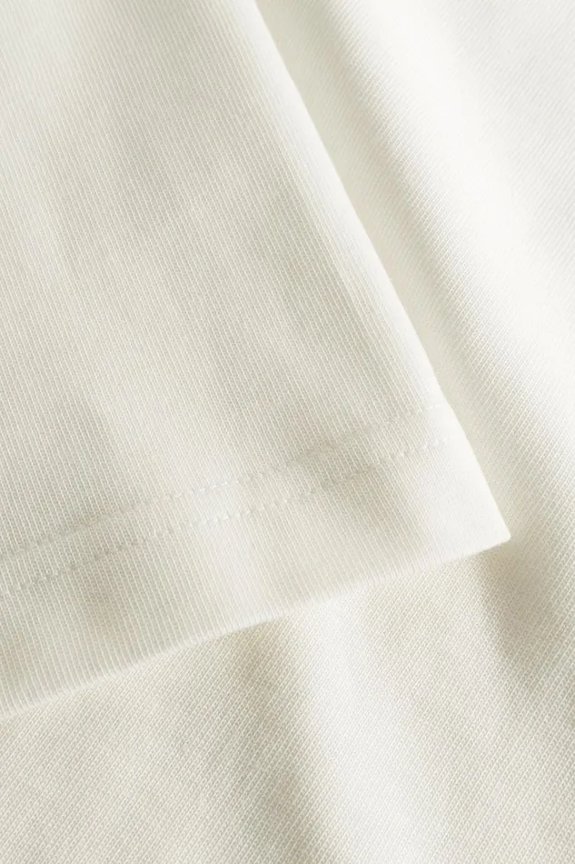 Men Johannes Organic Chain Stitch Logo Tshirt Ecru Norse Projects TShirts