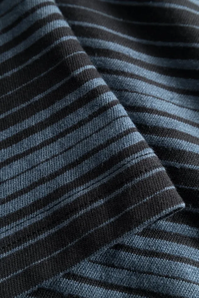 Men Johannes Spaced Stripe Tshirt Steel Blue Norse Projects TShirts