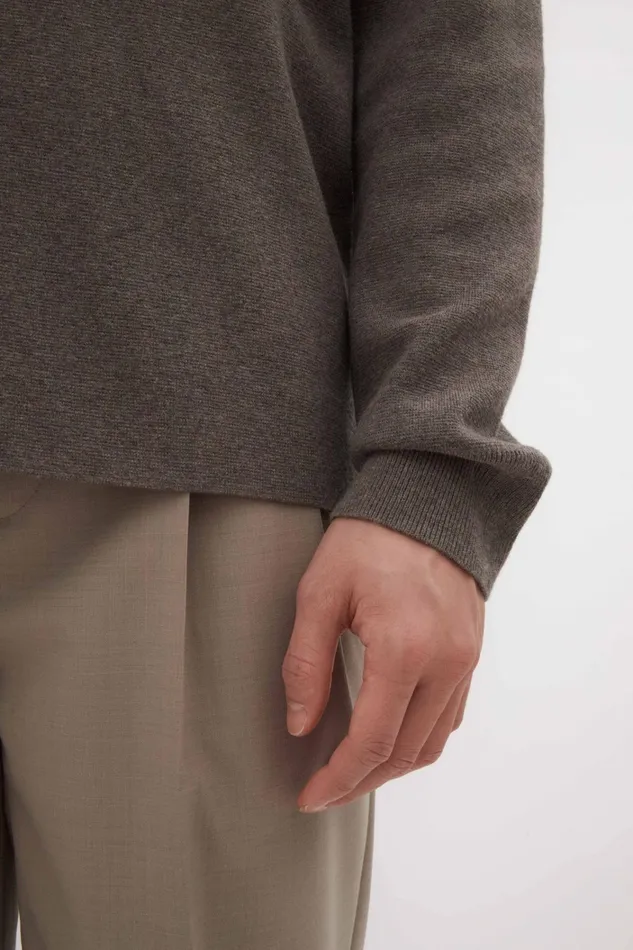 Men Kian Merino Cotton Milano Polo Warm Grey Norse Projects Knitwear