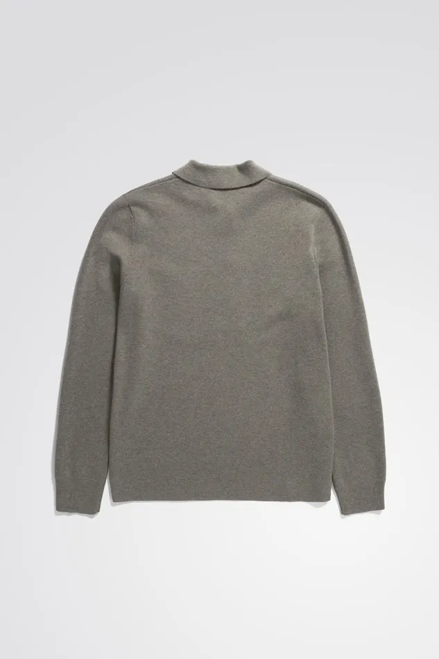 Men Kian Merino Cotton Milano Polo Warm Grey Norse Projects Knitwear