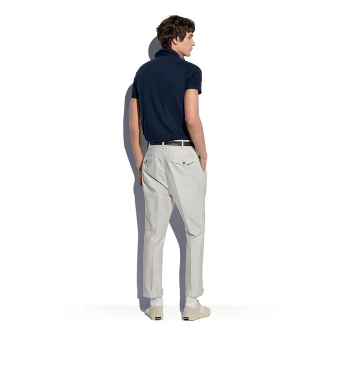 Men Knitwear Tom Ford Silk Blend Piquet Polo Navy Men Knitwear Tom Ford Silk Blend Piquet Polo Navy