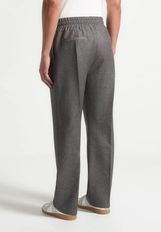 Men Manire De Voir Elasticated Tailored Crease Trousers Grey