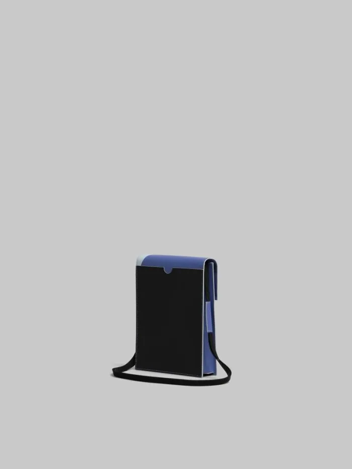 Men Marni Crossbody Bags Purple And Blue Tribeca Pouch With Shoelace Strap