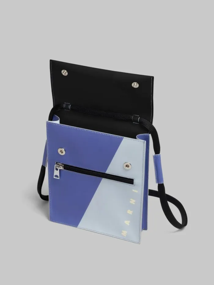 Men Marni Crossbody Bags Purple And Blue Tribeca Pouch With Shoelace Strap