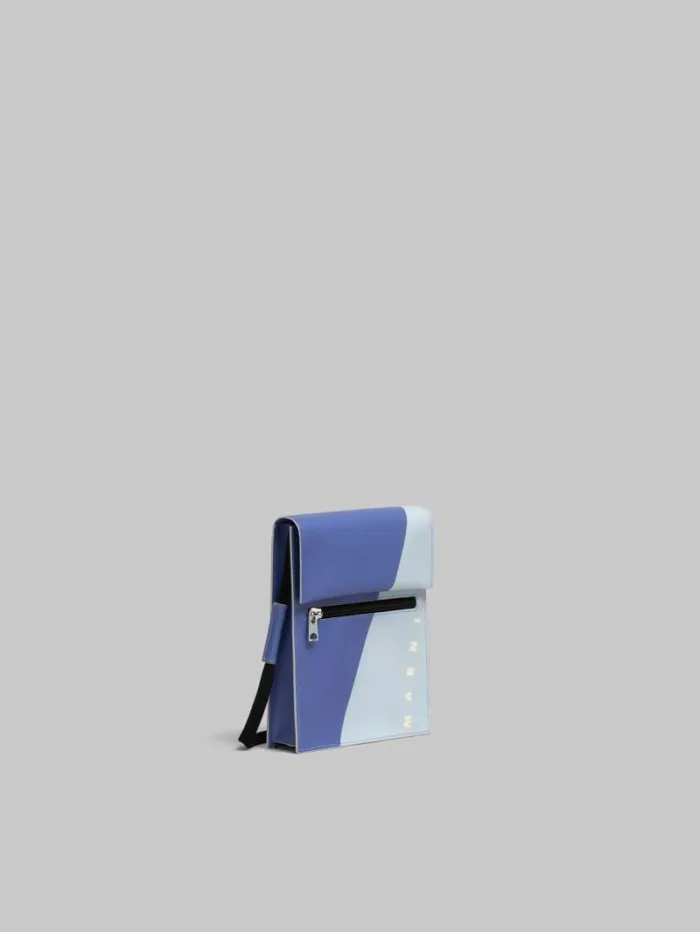 Men Marni Crossbody Bags Purple And Blue Tribeca Pouch With Shoelace Strap