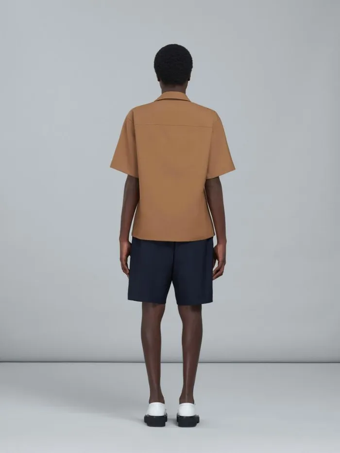 Men Marni Pants Blue Tropical Wool Bermuda Pants