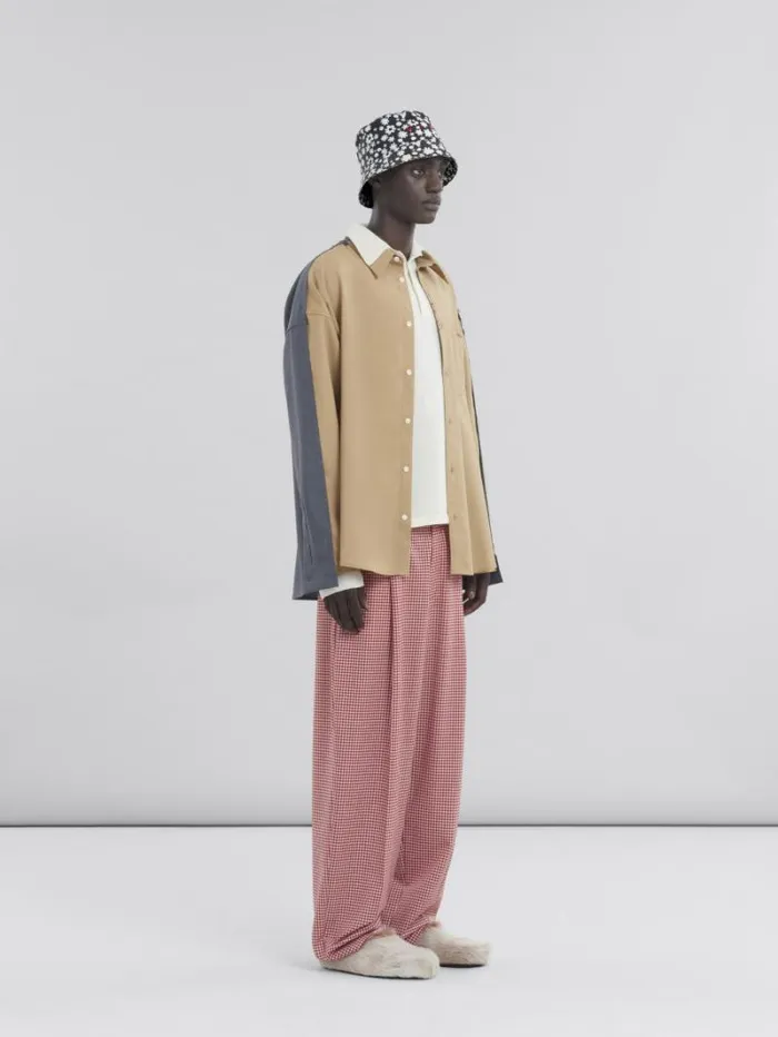 Men Marni Pants Red And White Gingham Wool Trousers