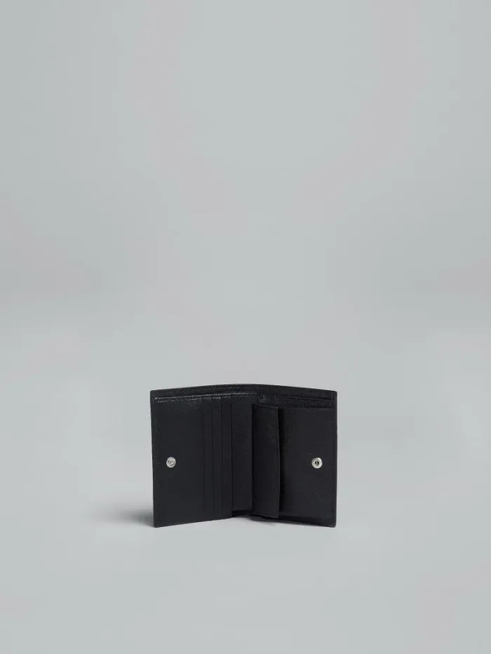 Men Marni Wallets and Small Leather Goods Black Saffiano Leather BiFold Wallet