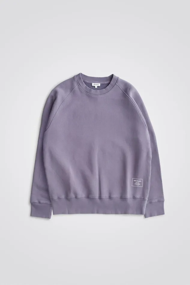 Men Marten Relaxed Organic Raglan Sweatshirt Dusk Purple Norse Projects Sweatshirts