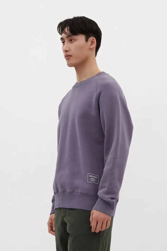 Men Marten Relaxed Organic Raglan Sweatshirt Dusk Purple Norse Projects Sweatshirts