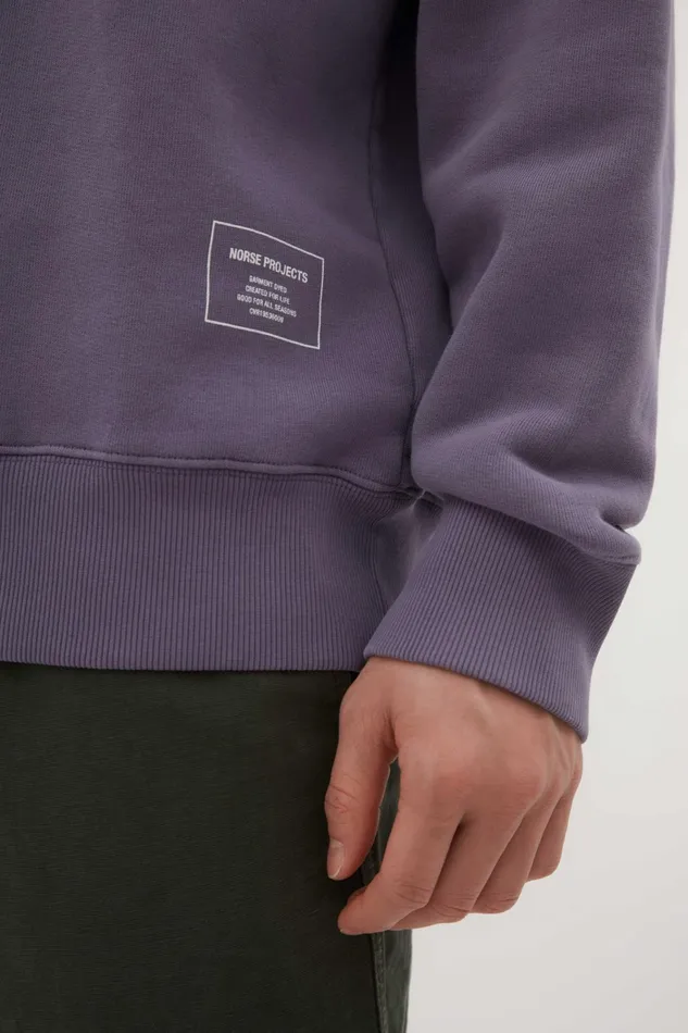 Men Marten Relaxed Organic Raglan Sweatshirt Dusk Purple Norse Projects Sweatshirts