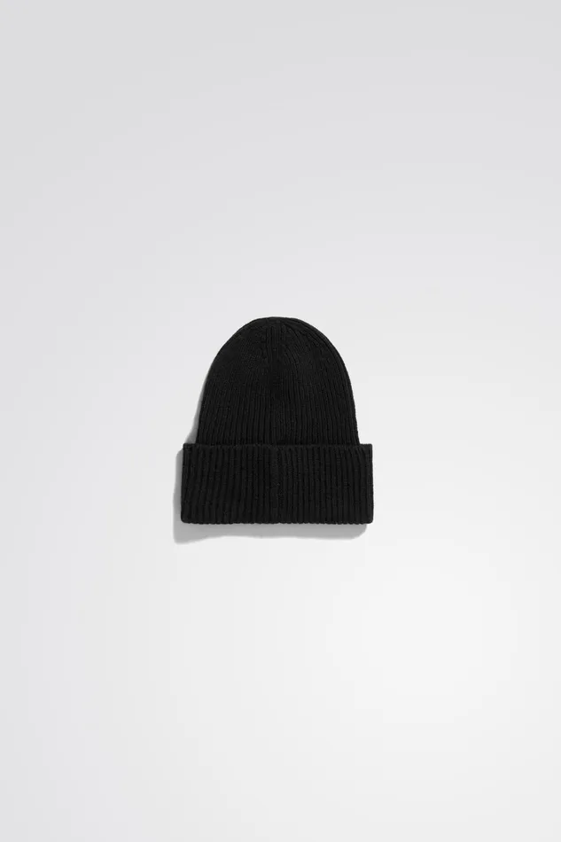Men Merino Lambswool Rib N Logo Beanie Grey Melange Norse Projects Beanies