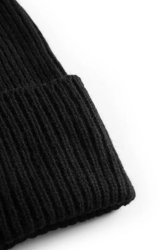 Men Merino Lambswool Rib N Logo Beanie Grey Melange Norse Projects Beanies