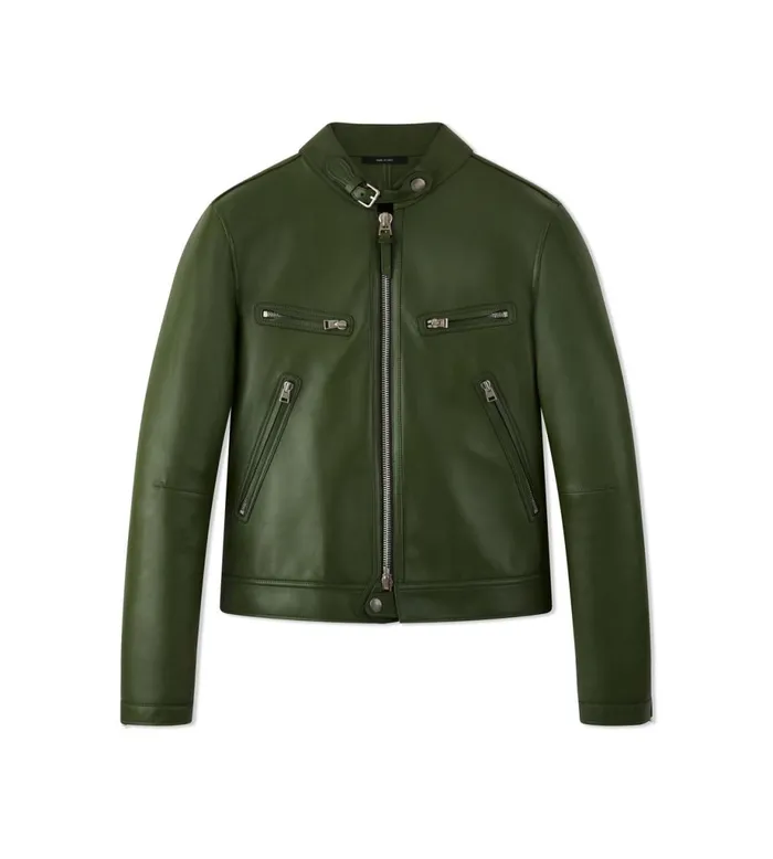 Men Outerwear Tom Ford Bonded Nappa Plonge Zip Racer Jacket