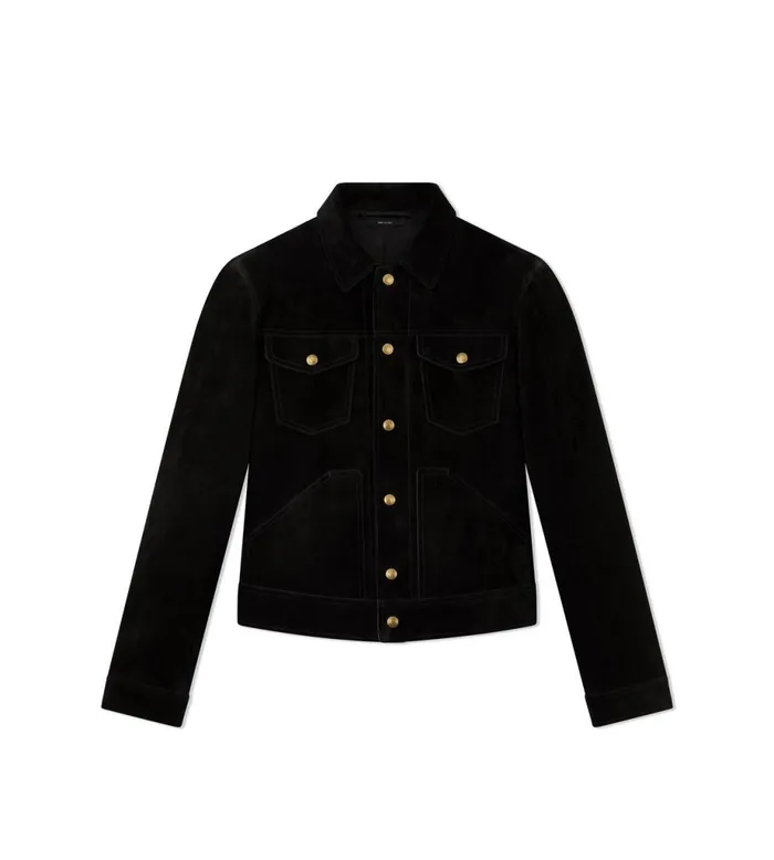 Men Outerwear Tom Ford Cashmere Suede Western Jacket Black