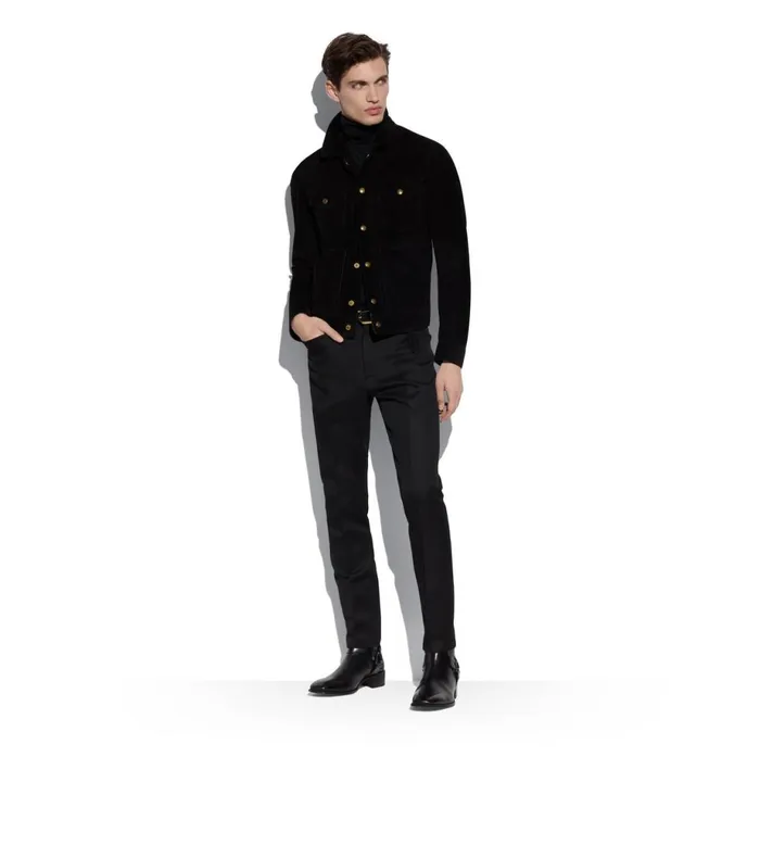 Men Outerwear Tom Ford Cashmere Suede Western Jacket Black Men Outerwear Tom Ford Cashmere Suede Western Jacket Black