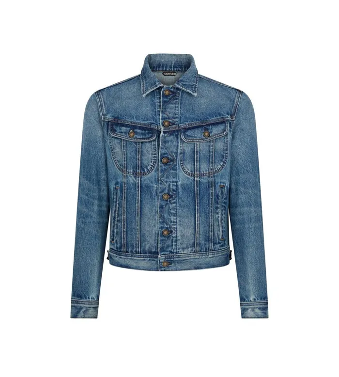 Men Outerwear Tom Ford High Low Icon Denim Jacket New Strong Highlow