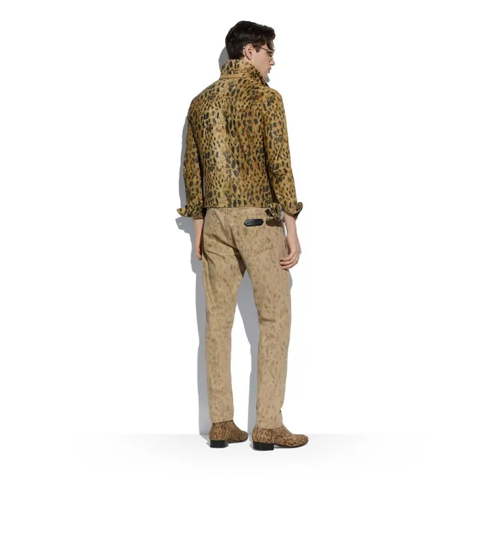 Men Outerwear Tom Ford Stamped Nappa Outershirt Combo Beige Brown Men Outerwear Tom Ford Stamped Nappa Outershirt Combo Beige Brown