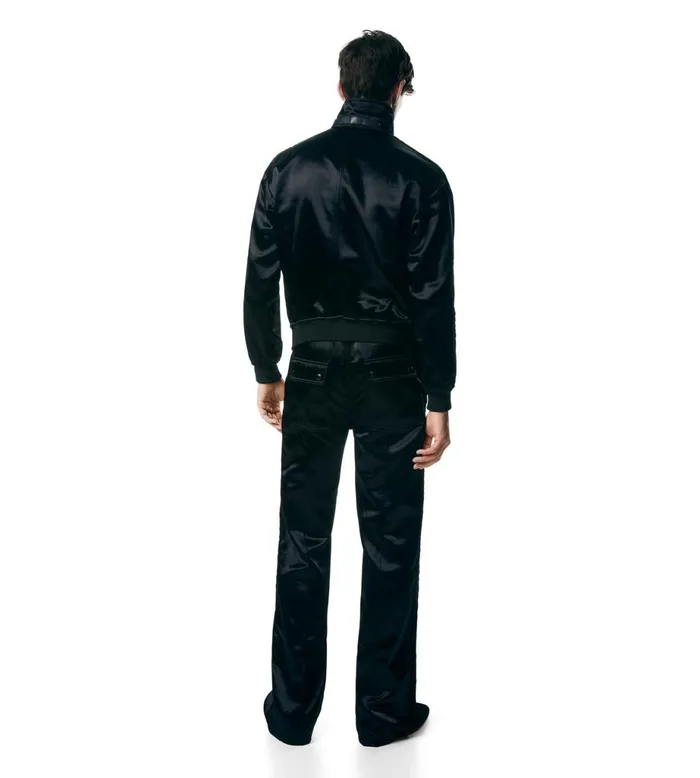 Men Outerwear Tom Ford Viscose Blend Funnel Track Jacket Black Men Outerwear Tom Ford Viscose Blend Funnel Track Jacket Black