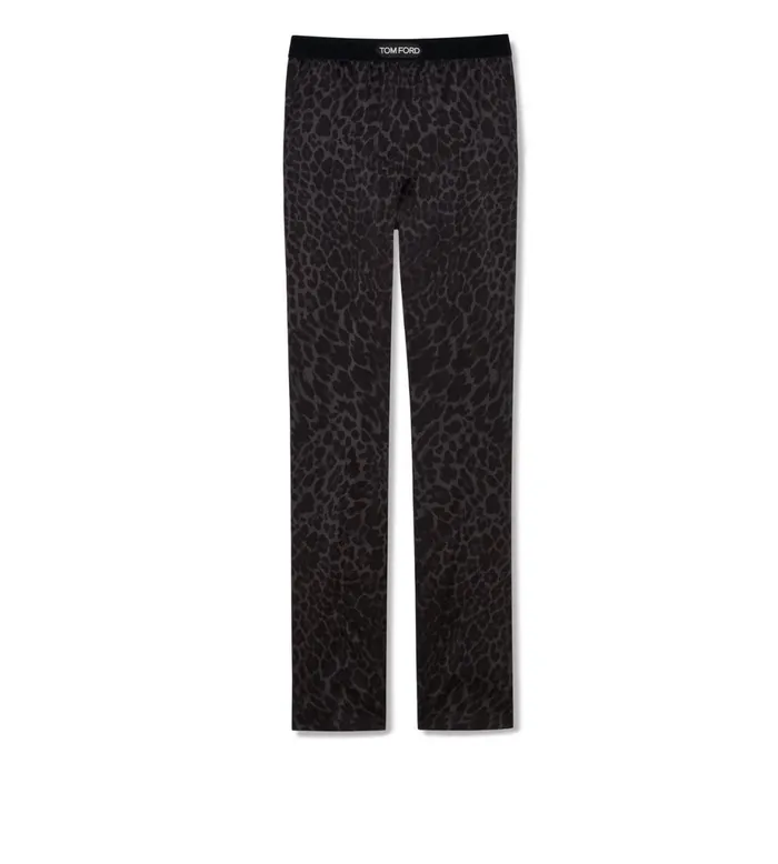 Men PAJAMA PANTS and LONG JOHNS Tom Ford Reflected Leopard Silk Pajama Pants Ink