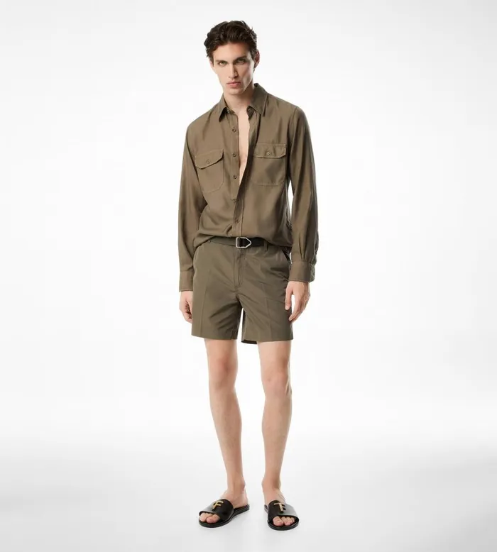 Men Pants and Shorts Tom Ford Technical Faille Tailored Shorts Men Pants and Shorts Tom Ford Technical Faille Tailored Shorts