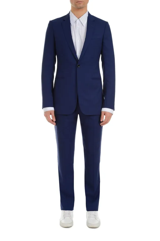 Men Pants Gabriela Hearst Sebastian Pant In Navy Wool