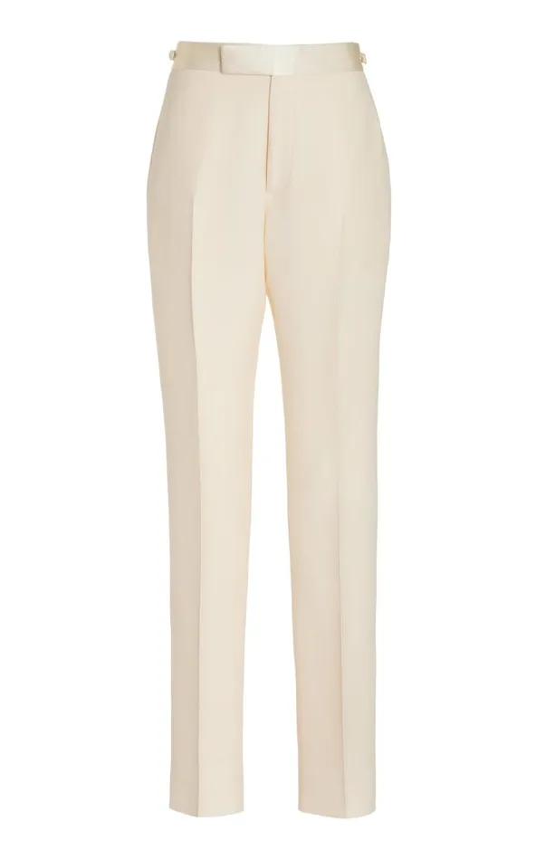 Men Pants Gabriela Hearst Simons Pant In Ivory Wool Silk Cady