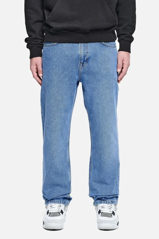 Men Pegador Basic Bottoms Baures Straight Jeans Washed Blue