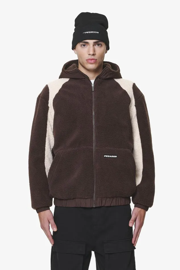 Men Pegador Hoodies Polaris Teddy Jacket Oak Brown