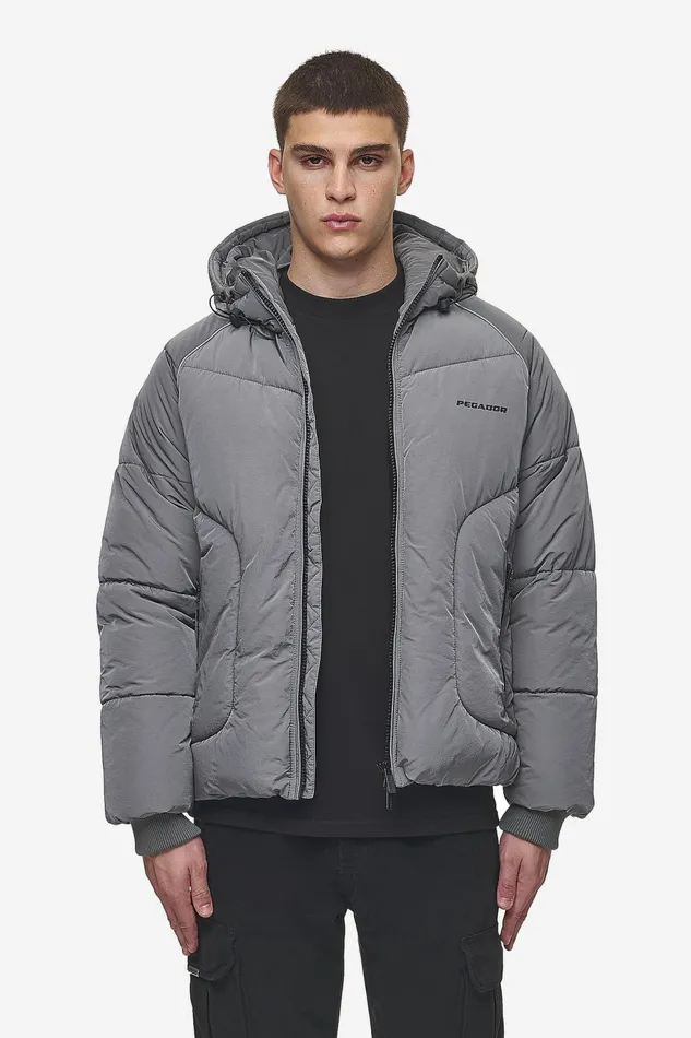 Men Pegador Jacken Toby Crushed Raglan Puffer Jacket Anthracite