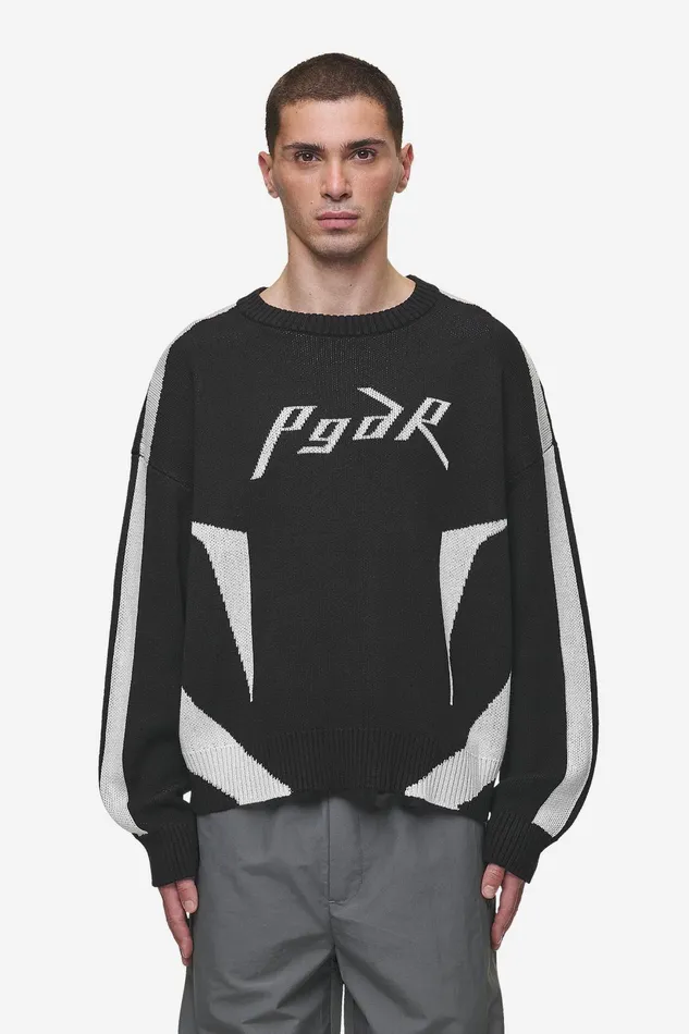 Men Pegador Knitwear Kazan Boxy Knit Sweater Black Light Grey