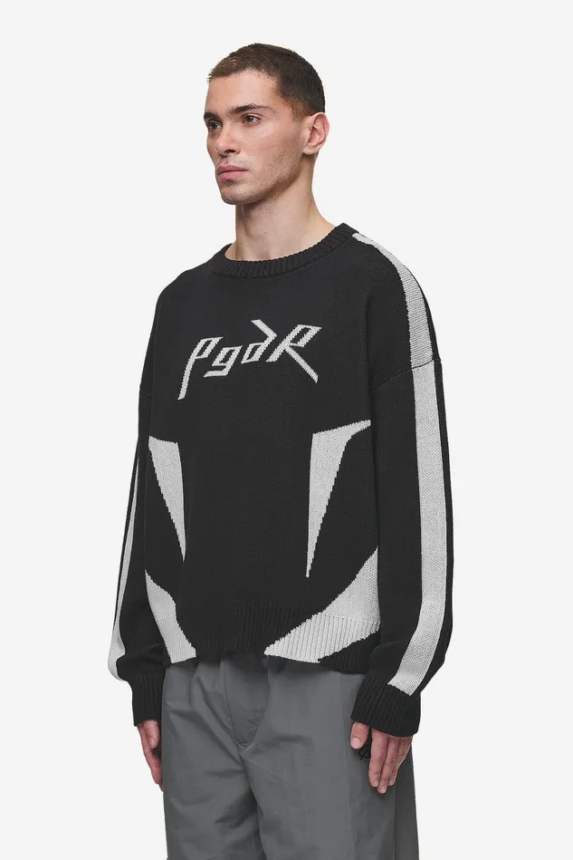 Men Pegador Knitwear Kazan Boxy Knit Sweater Black Light Grey Men Pegador Knitwear Kazan Boxy Knit Sweater Black Light Grey
