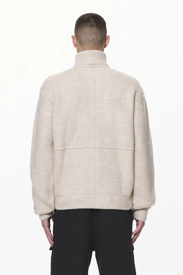 Men Pegador Knitwear Riggo Heavy Knit Jacket Dust Cream Men Pegador Knitwear Riggo Heavy Knit Jacket Dust Cream
