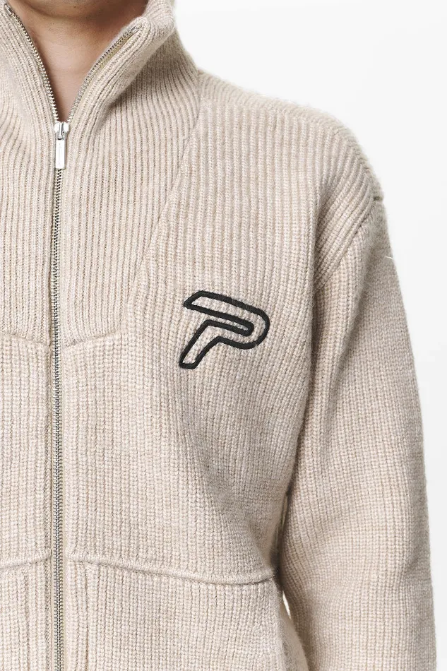 Men Pegador Knitwear Riggo Heavy Knit Jacket Dust Cream Men Pegador Knitwear Riggo Heavy Knit Jacket Dust Cream