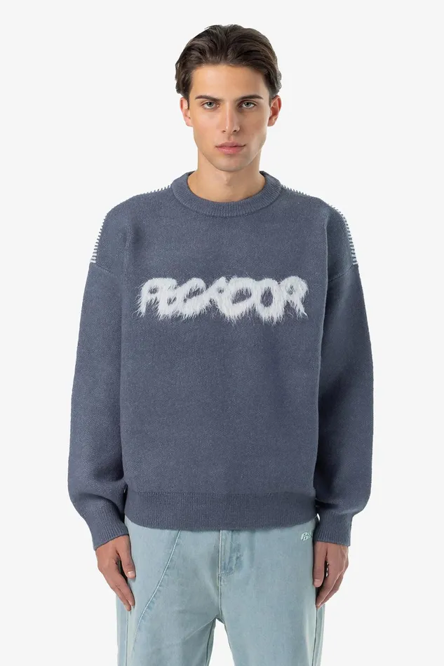 Men Pegador Knitwear Tripole Oversized Knit Sweater Shadow Blue Cream
