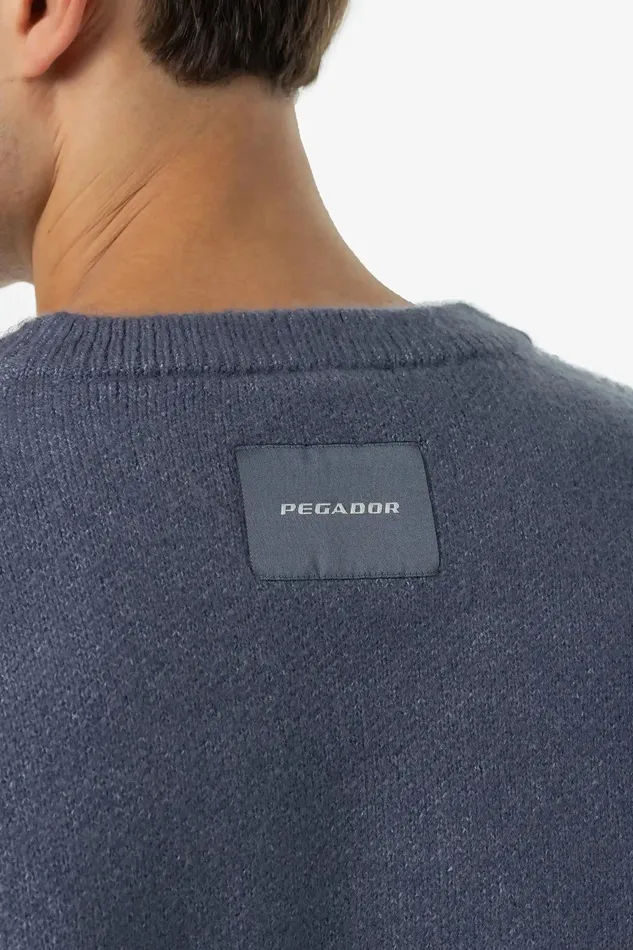 Men Pegador Knitwear Tripole Oversized Knit Sweater Shadow Blue Cream Men Pegador Knitwear Tripole Oversized Knit Sweater Shadow Blue Cream