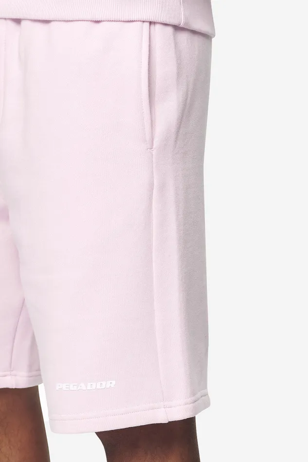 Men Pegador Shorts Logo Heavy Sweat Shorts Washed Bubblegum White Gum Men Pegador Shorts Logo Heavy Sweat Shorts Washed Bubblegum White Gum