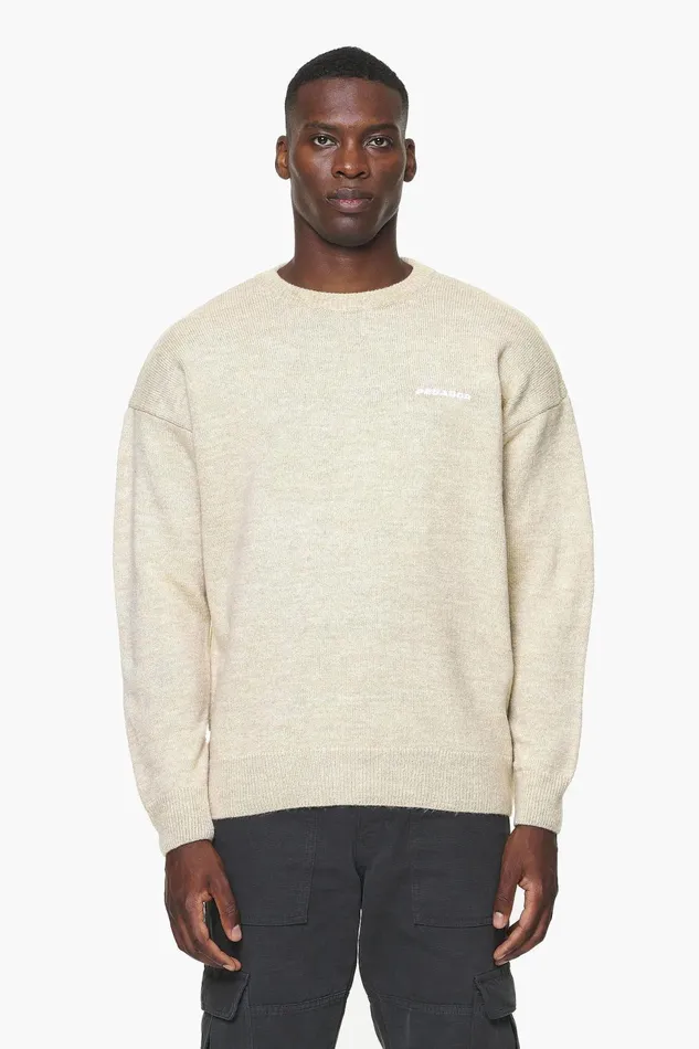 Men Pegador Sweaters Logo Shaggy Knit Sweater Kingdom Beige