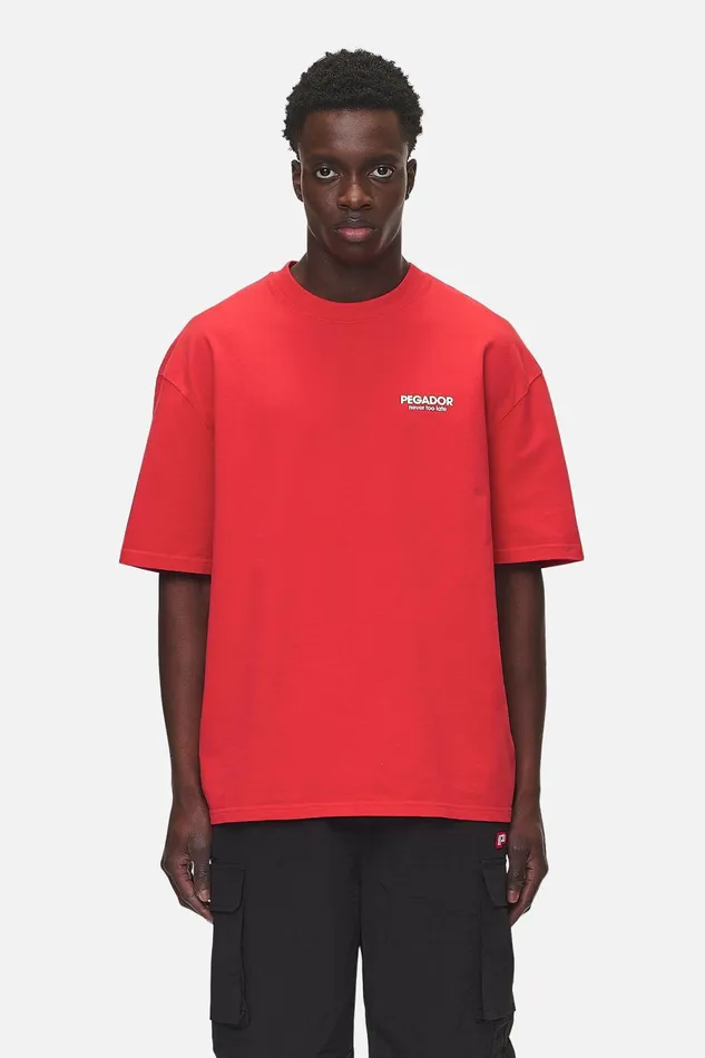 Men Pegador Tees Alchar Oversized Tee Washed Red Men Pegador Tees Alchar Oversized Tee Washed Red