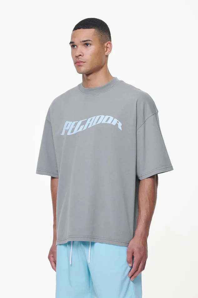 Men Pegador Tees Kinley Boxy Tee Heavy Washed Cool Grey Men Pegador Tees Kinley Boxy Tee Heavy Washed Cool Grey