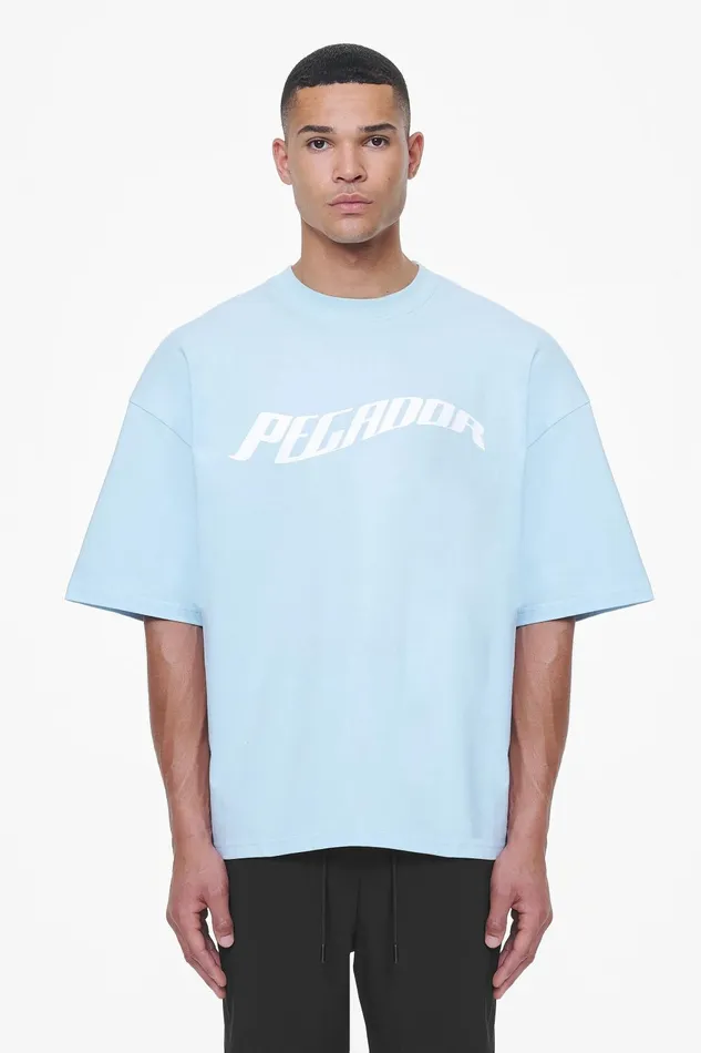 Men Pegador Tees Kinley Boxy Tee Vintage Aqua