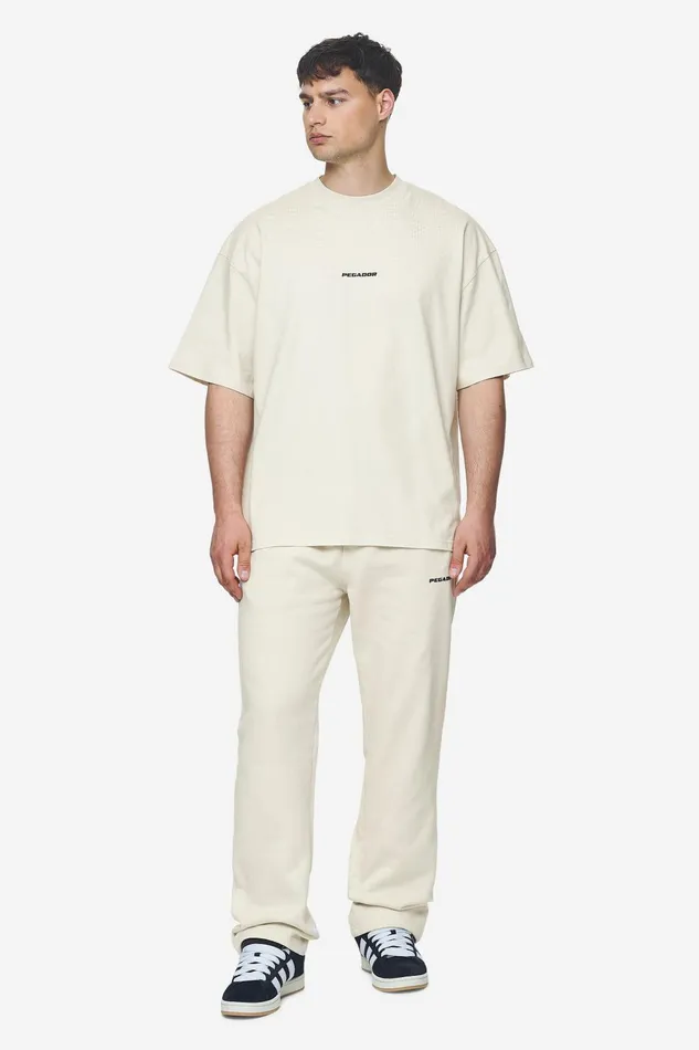 Men Pegador Tees Logo Boxy Tee Washed Salty Cream Black Gum Men Pegador Tees Logo Boxy Tee Washed Salty Cream Black Gum