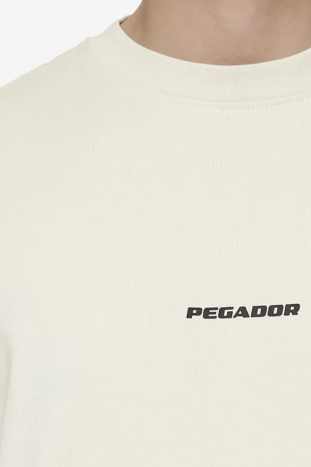Men Pegador Tees Logo Boxy Tee Washed Salty Cream Black Gum Men Pegador Tees Logo Boxy Tee Washed Salty Cream Black Gum