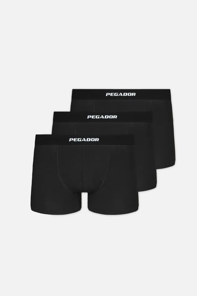 Men Pegador Underwear Camino Boxershorts Single Logo 3 Pack Black Black