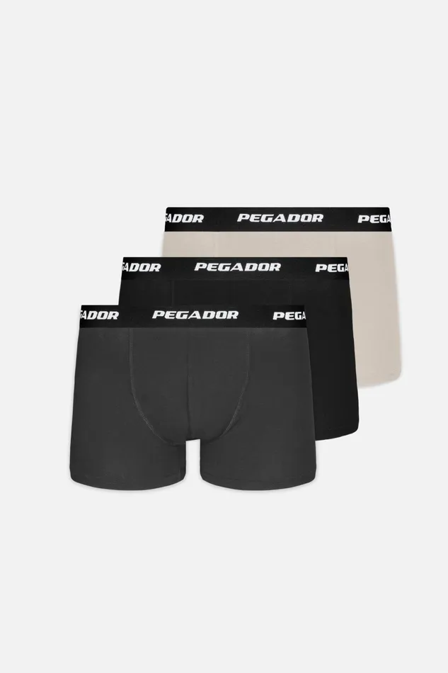 Men Pegador Underwear Tantun Boxershorts 3 Pack Light Beige Anthracite Black Men Pegador Underwear Tantun Boxershorts 3 Pack Light Beige Anthracite Black