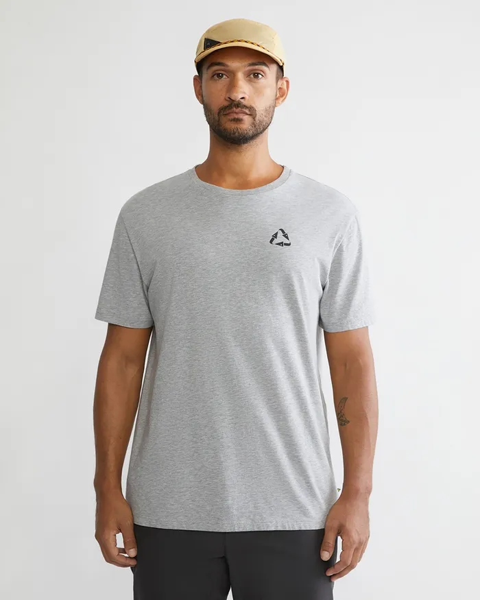 Men Runa Scrambling Organic Cotton Short Sleeve Tee Grey Melange Klttermusen TShirts