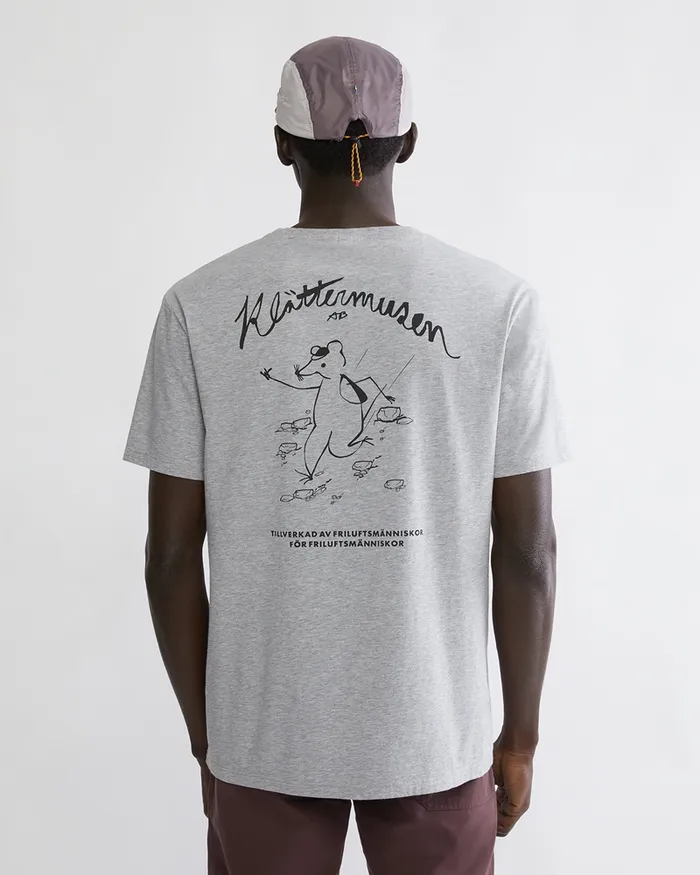 Men Runa Scrambling Organic Cotton Short Sleeve Tee Grey Melange Klttermusen TShirts