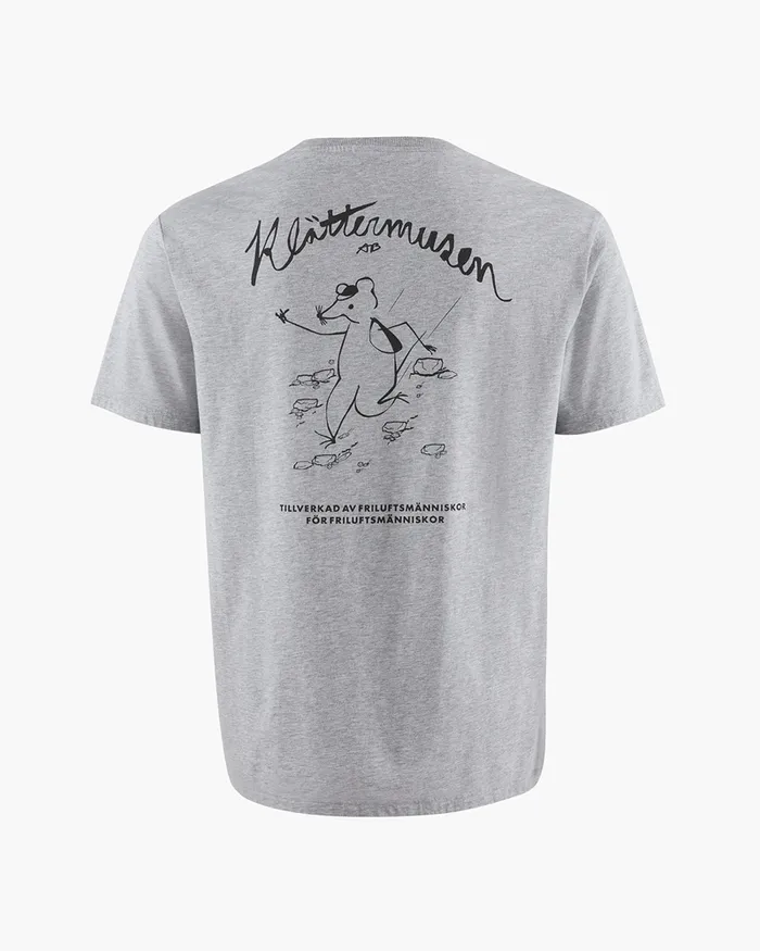 Men Runa Scrambling Organic Cotton Short Sleeve Tee Grey Melange Klttermusen TShirts