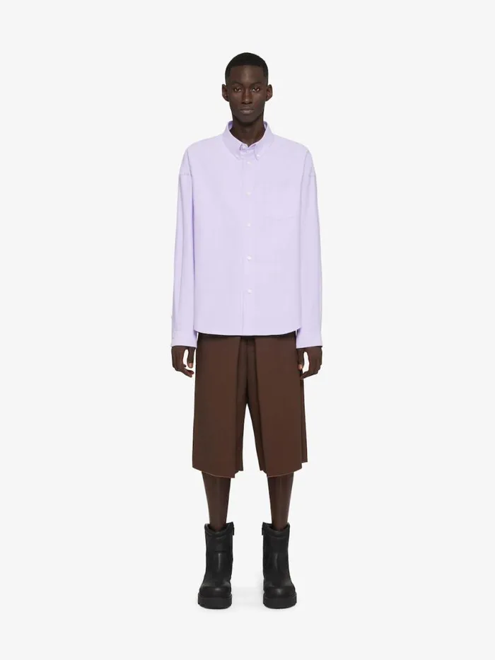 Men Shirts Givenchy Shirt In Cotton With Pocket Lilac