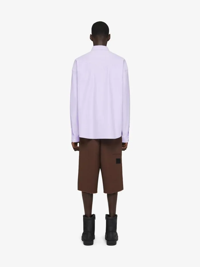 Men Shirts Givenchy Shirt In Cotton With Pocket Lilac